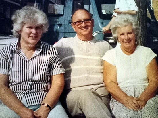 Sheila, Dad and Mum on Holiday