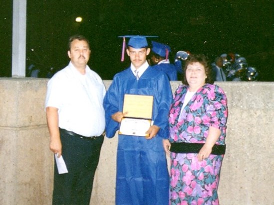 Dad, Brian & Mom At Brian's Graduation