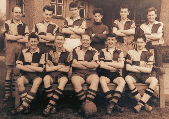 Dad (top right) with his football team, late 1950s.