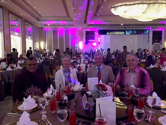 Simon and Margaret with friends David and Kamarul in Malaysia
