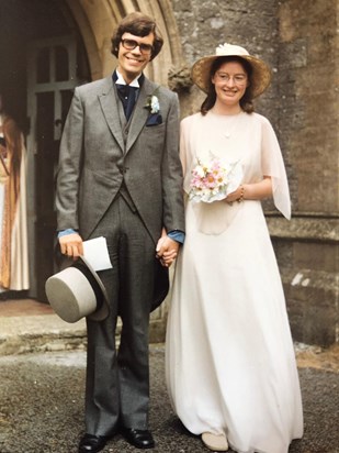 Simon and Margaret at their wedding July 1978