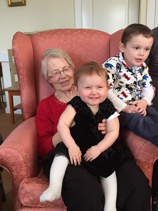 Enjoying time with the great grandchildren 