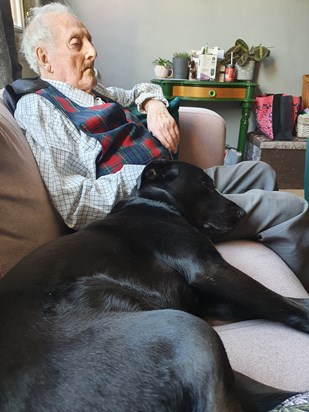 Cuddles with Grandad