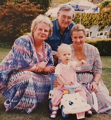 Bernard with his wife Patricia and eldest daughter, Sonia and eldest Granddaughter Aishling