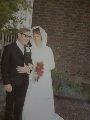 Peter and Angela on their wedding day 