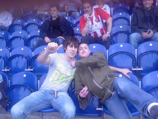 Joel with my brother, Chester v Brentford 2007