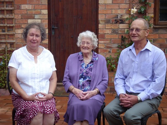 Mum, Gran and Rob on Gran's 90th birthday. 