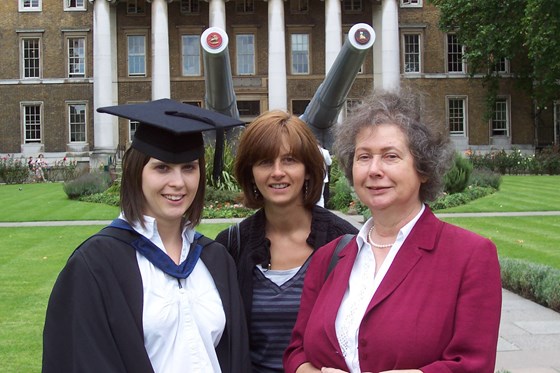 Mum, Jenny and me at my MA graduation 2007 outside the Imperial War Museum, London