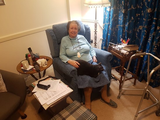 Mummy & Pearl in her apartment at Richmond Village March 2019