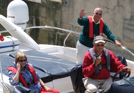 More boating in France in glorious weather. St. Vaast lock needs some concentration