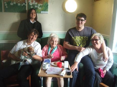Elliott, Barty, Nancy, Mum Loui and Jenny at Mum's 93rd Birthday