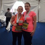 Emma & Lucy, Brighton Marathon 2014 in memory of Adele in Aid of CRY