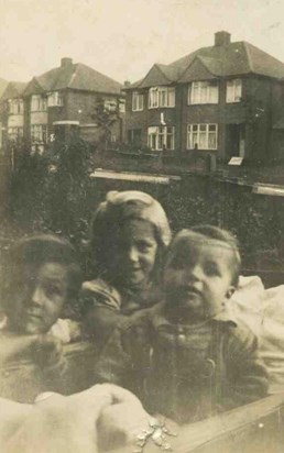 Michael John, Mary Ellen, and baby Wilfred Raymond c. 1942