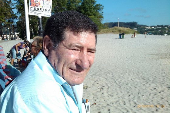 Dad in Cedeira beach in Spain in 2010
