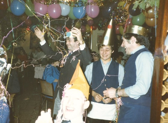 Dad in party mood working one Christmas in London 1980s
