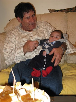 Dad with grandson in Tottenham - London in 2009 