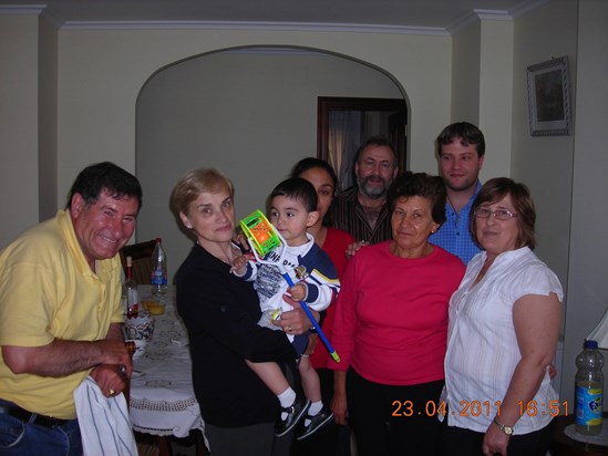 Dad with Christopher and Family in Cedeira 2011