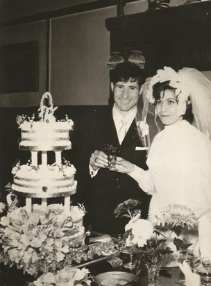 Dad and mum's wedding with the cake in London in 1972