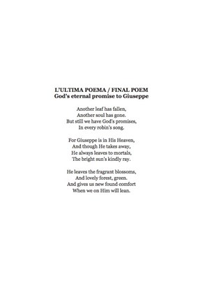 Giuseppe's Order of Service - final poem