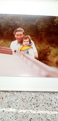 On holiday with his Dad Bill about 1983