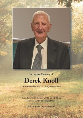 Derek Knoll Order of Service Page 1