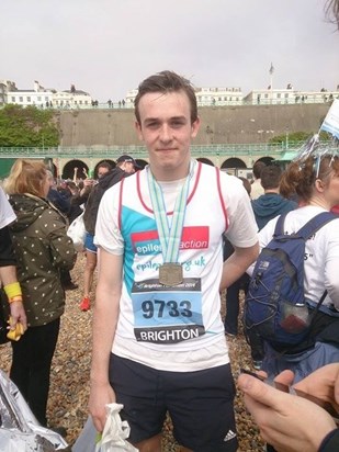 Well done Doug - his first ever marathon, completed in 3hrs 58 minutes