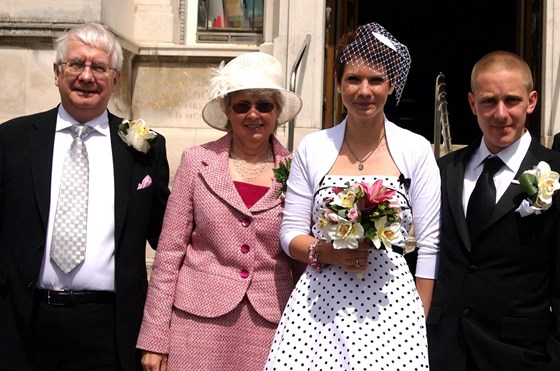 Dad, Mum, Jo & Mark at their wedding in 2007