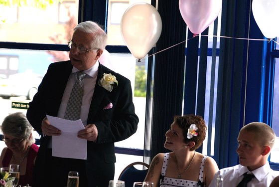 Dad giving his Father of the Bride speech at Jo's wedding in 2007