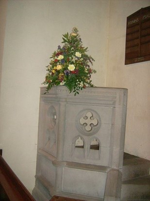 Floral display in church