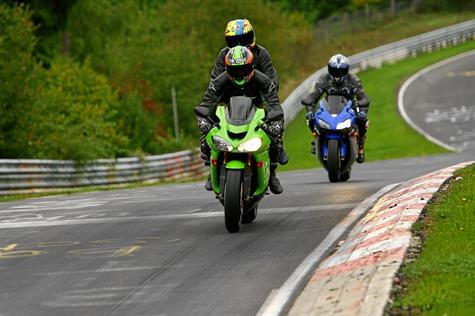 Kim, Toni and Chrissie riding round the Ring