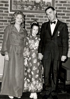 Lyn with Mum and Dad at her first Ladies Night 1972
