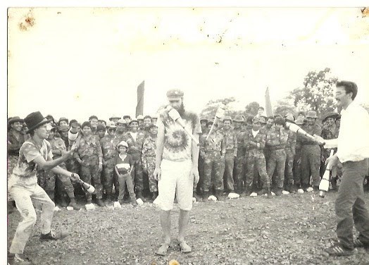 Nicaragua - 1988  Sam entertaining the troops