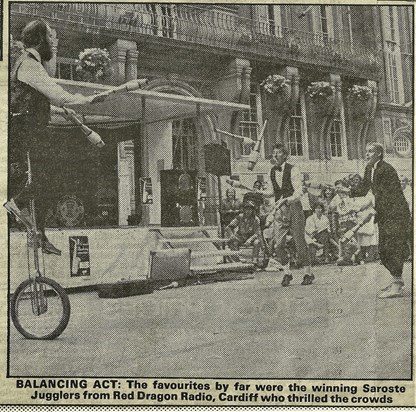 Busker of the year in 1988 representing Cardiff (long story) from the Leicester Mercury.