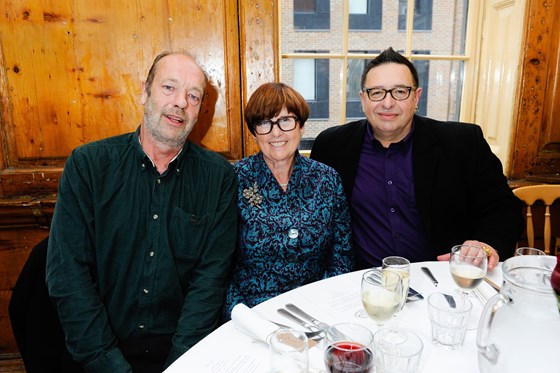 Sam and my mum with Waldemar Januszczak, Sam definitely made an impression on Waldemar!