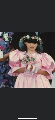 Bridesmaid for her aunts wedding 