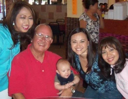 Terry with his girls and youngest grandson. Summer 2011.