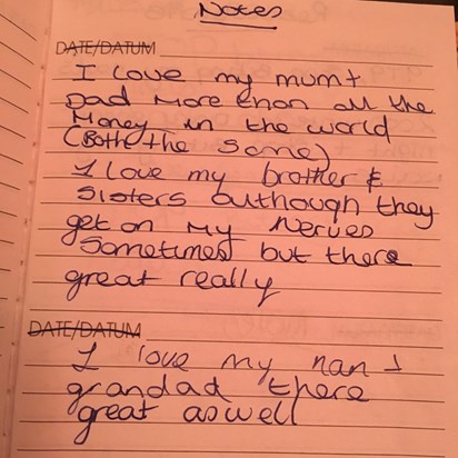 Just found a diary from 1999, this is and always will be true! I love you loads and loads and miss you more than ever xxxxx