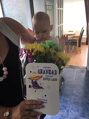 Hi pops I hope you like the flowers and card I got you for Father's Day. I love you loads and loads Aria xxx