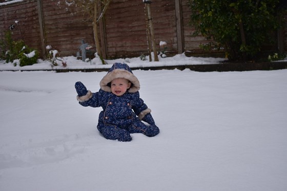 Aria loved playing in the snow ?? we love you and miss you xxx