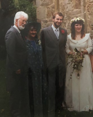 Nigel and Brownie Wilkins at Helen’s wedding  