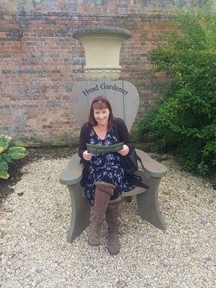 Jo in her element, loving life as the queen of the garden