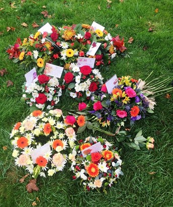 Floral tributes for Eileen Hull
