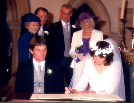 Joy, Des, Len and Marlene at Jacqui and Colin's wedding 1987.