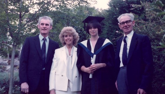 Des, Joy, Jacqui and grandpa Harry June 1982
