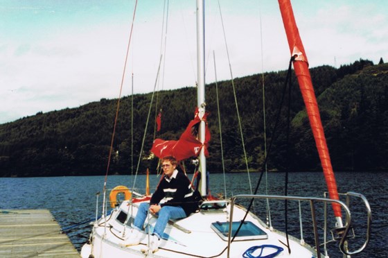 Derek sailing on Loch Ness in early 1990s
