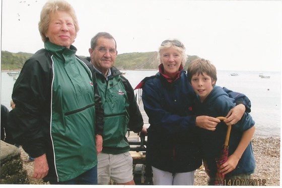 Don & Denise Evans from NZ. Denise & Sandy were pen friends for 44 years. At Lulworth Cove, Dorset,England 13th July 2013