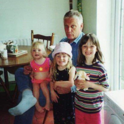 Grandad with three of his granddaughters