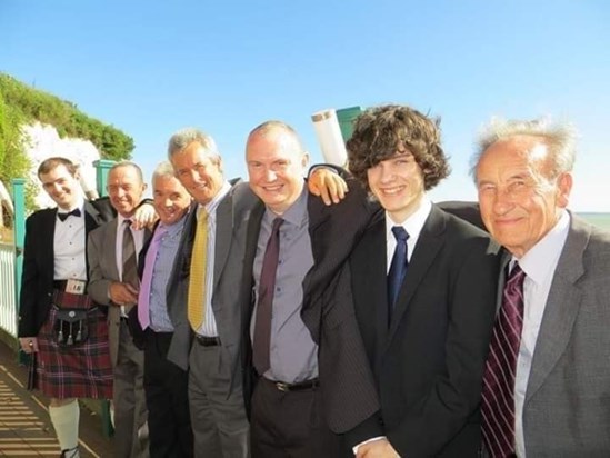 All the boys at Claire and Gary’s wedding