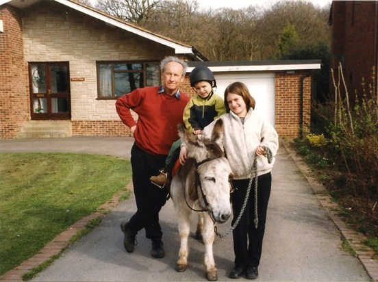 Donkey and grandchildren 