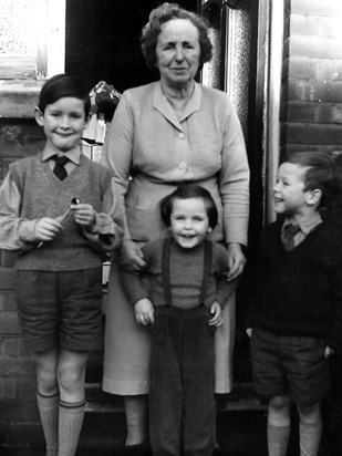Freda ( Sheila's Mum) with David , Carol and Peter